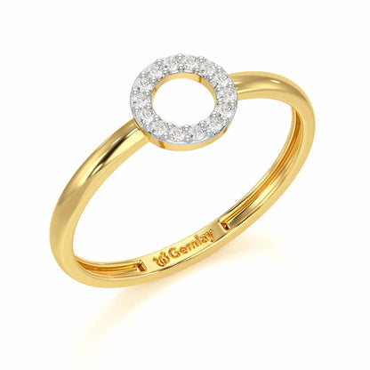 Fiona Halo Silver Ring - Yellow Gold - Image 1