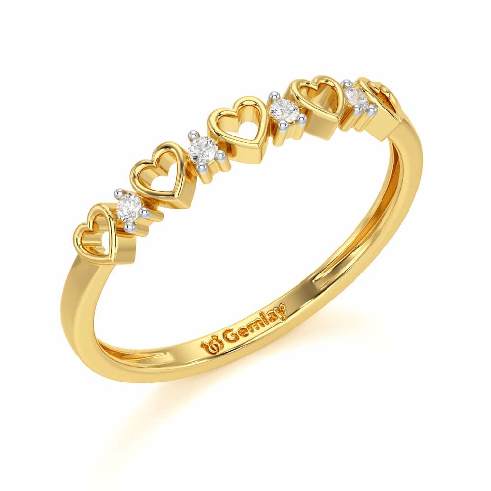 Heart Fairy Silver Ring - Yellow Gold - Image 1