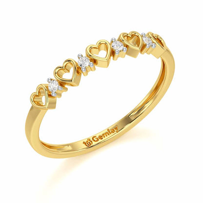 Heart Fairy Silver Ring - Yellow Gold - Image 1