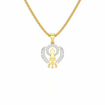 Khalsa Eternal Silver Pendant - Yellow Gold - Image 1