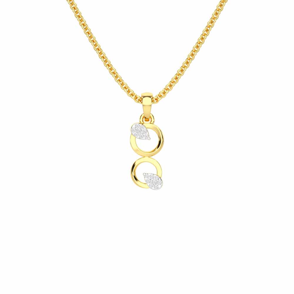Gleam Couple Silver Pendant - Yellow Gold - Image 1