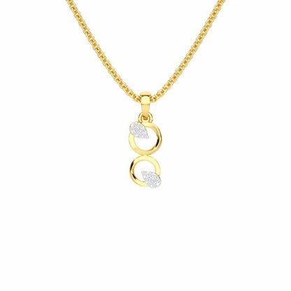 Gleam Couple Silver Pendant - Yellow Gold - Image 1