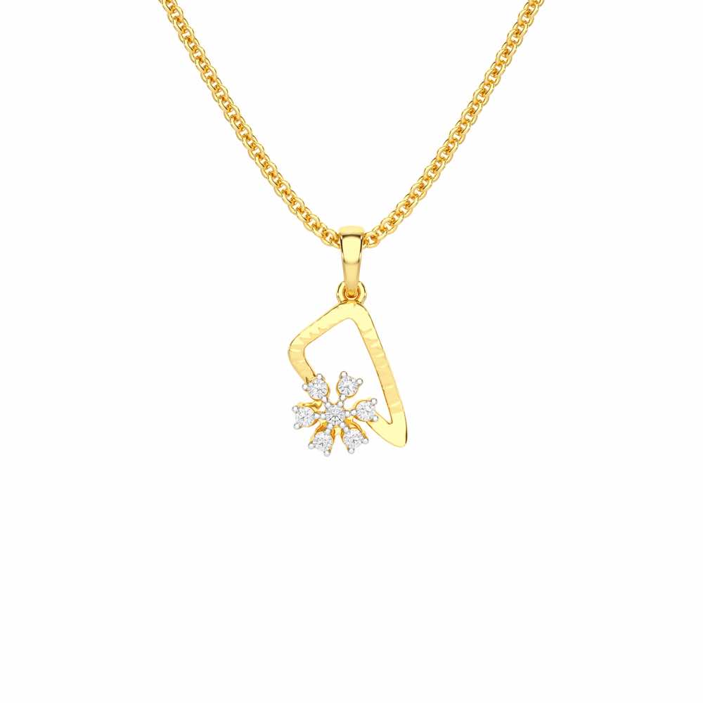 Serene Elegance Silver Pendant - Yellow Gold - Image 1