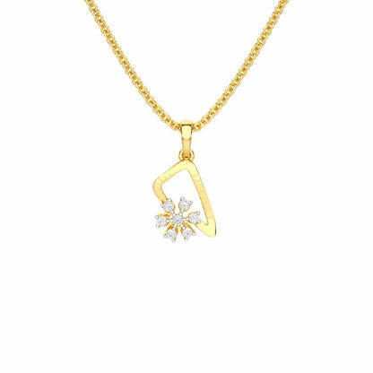 Serene Elegance Silver Pendant - Yellow Gold - Image 1