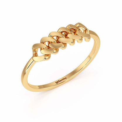 Moonlit Chain Women Ring - Yellow Gold - Image 1