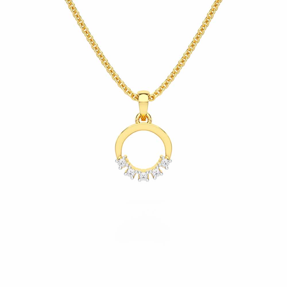 Aura Elegance Silver Pendant - Yellow Gold - Image 1