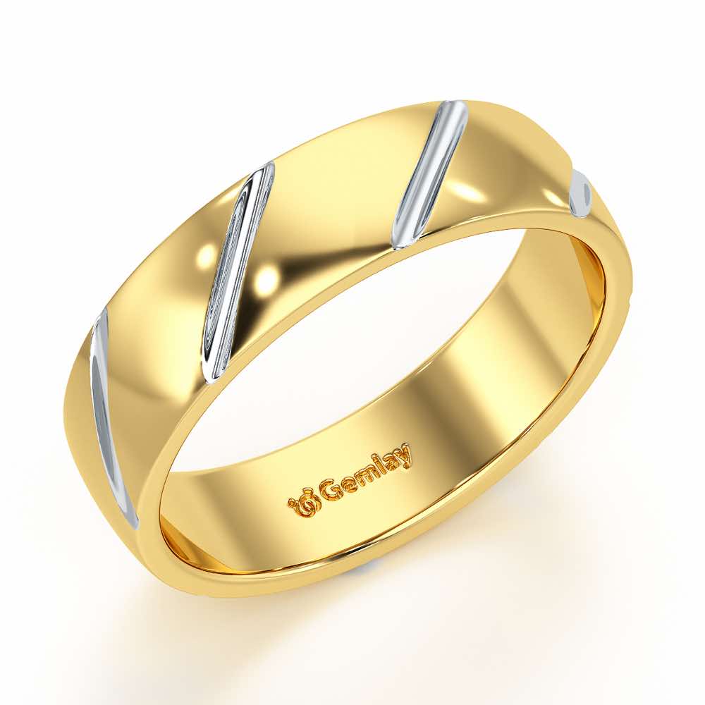 Onyx Silver Band For Men - Yellow Gold - Image 1