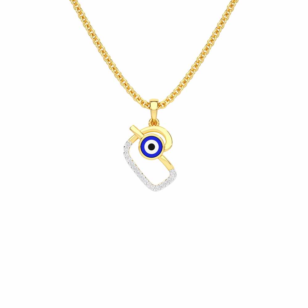Eye of Fortune Silver Pendant - Yellow Gold - Image 1