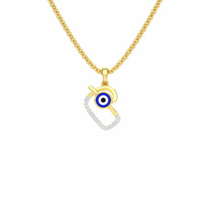 Eye of Fortune Silver Pendant - Yellow Gold - Image 1