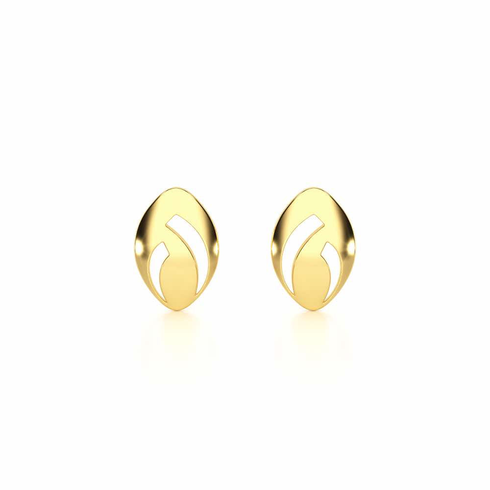 Sun Pebble Silver Earrings - Yellow Gold - Image 1