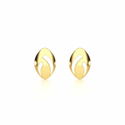 Sun Pebble Silver Earrings - Yellow Gold - Image 1