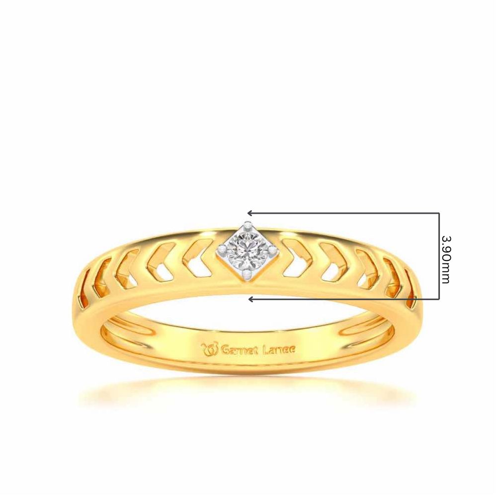 Rapturous Solitaire Silver Ring - Yellow Gold - Image 5