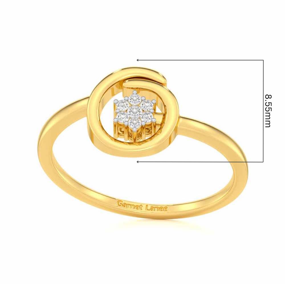 Spiral Flora Silver Ring - Yellow Gold - Image 5