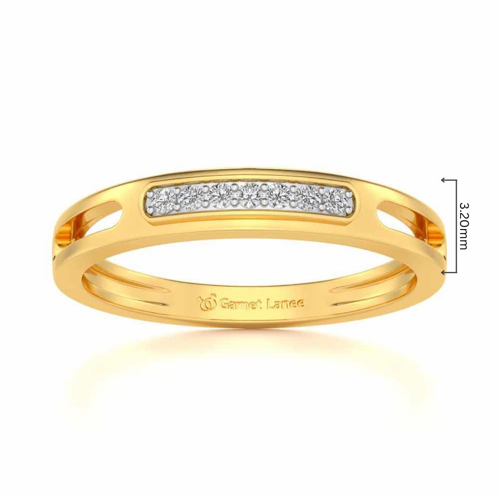 Simple Silver Band Ring - Yellow Gold - Image 5