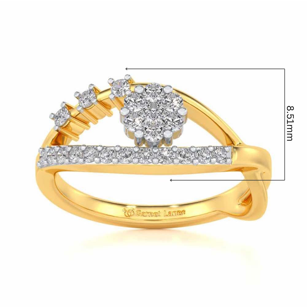 Gleam Eye Silver Ring - Yellow Gold - Image 5