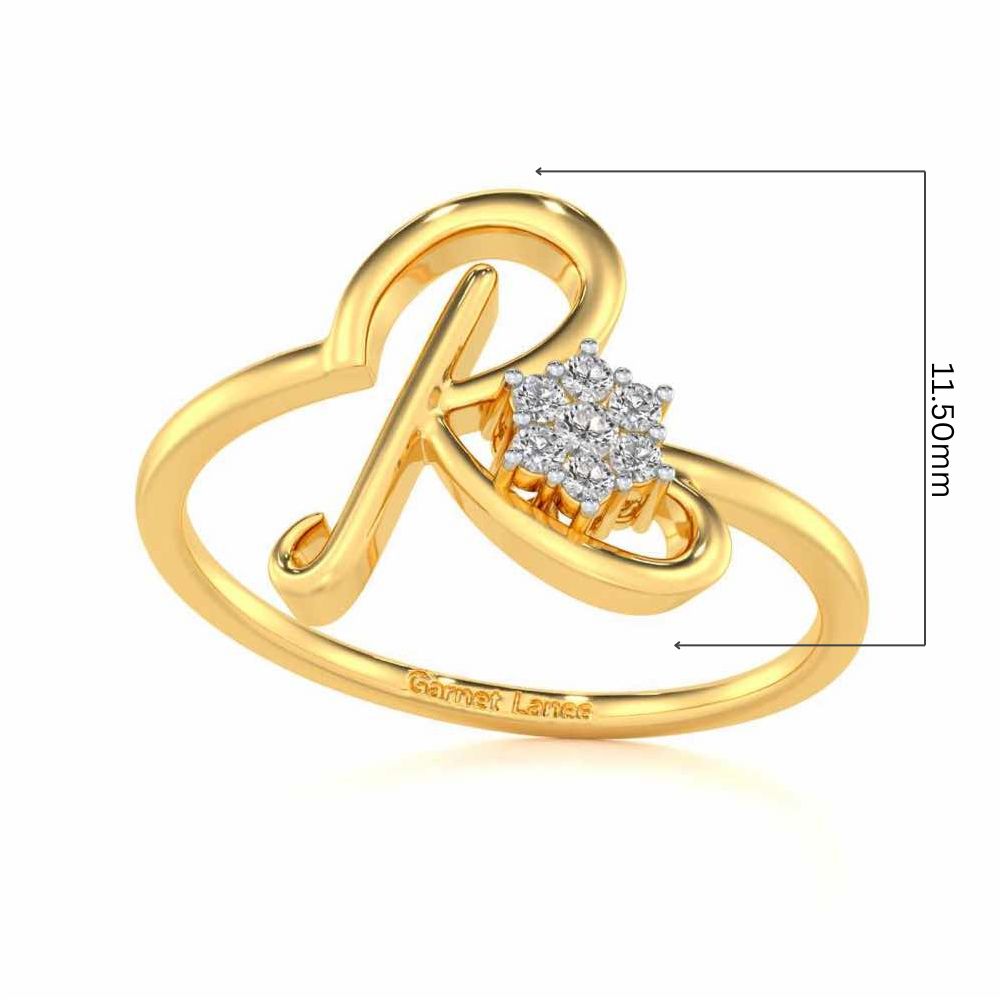 Flora R Silver Ring - Yellow Gold - Image 5