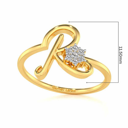 Flora R Silver Ring - Yellow Gold - Image 5