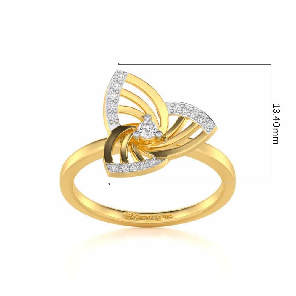 Mesh Twist Silver Ring - Yellow Gold - Image 5