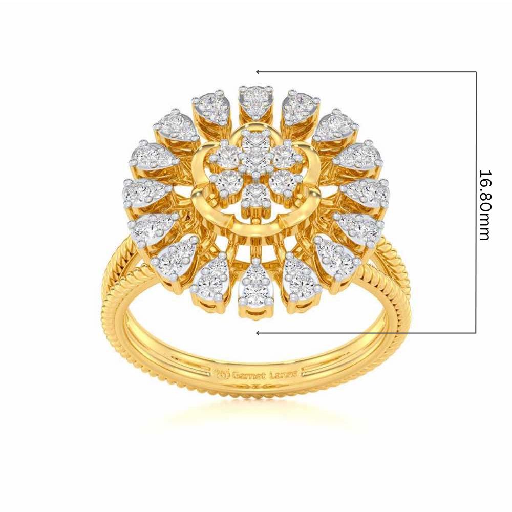 Radiant Bloom Silver Ring - Yellow Gold - Image 5