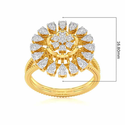 Radiant Bloom Silver Ring - Yellow Gold - Image 5