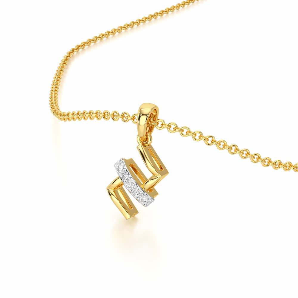 Subtle Spark Silver Pendant - Yellow Gold - Image 2