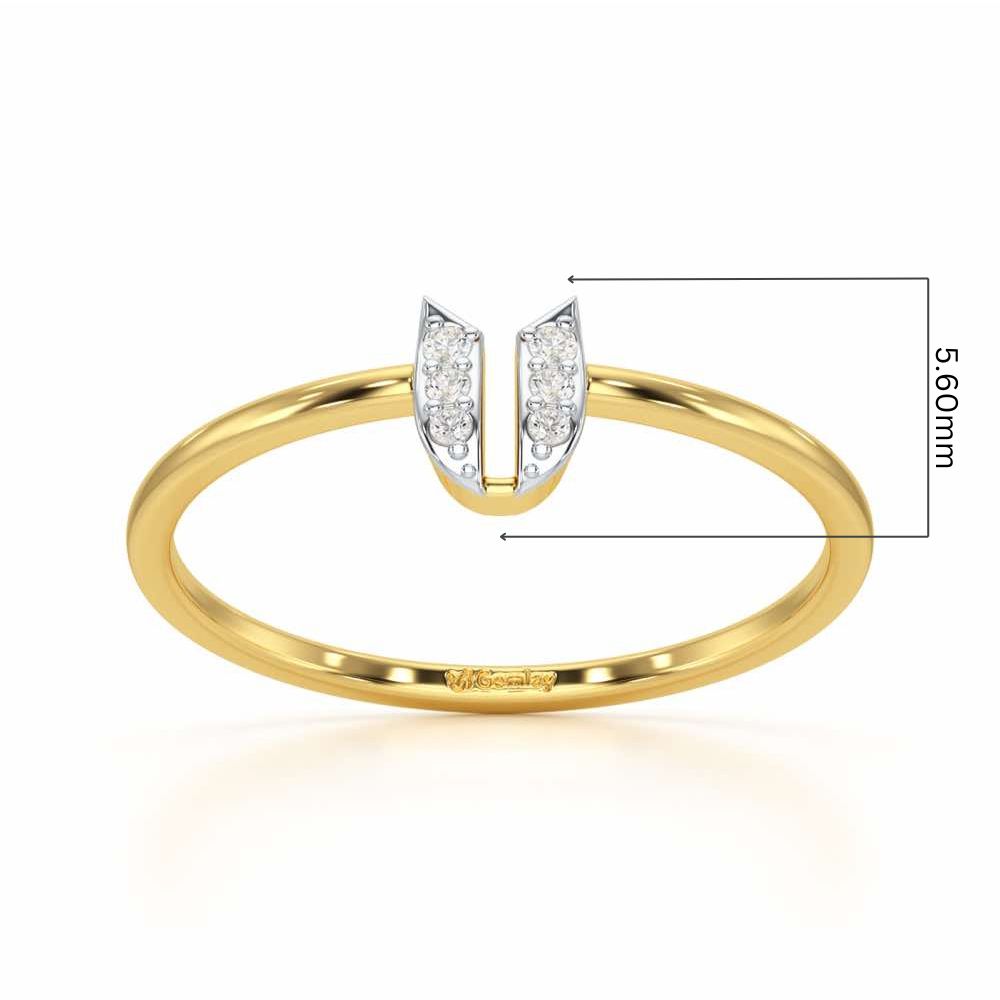Petite Panache Silver Ring - Yellow Gold - Image 5