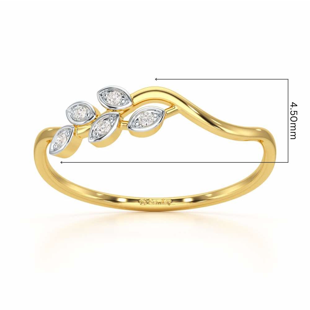 Delicate Vine Silver Ring - Yellow Gold - Image 5