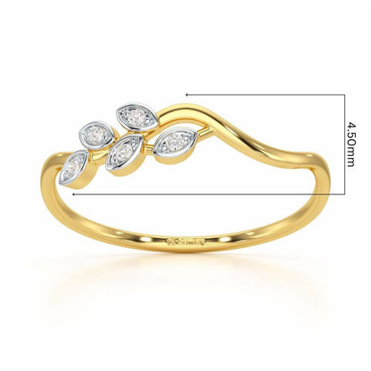 Delicate Vine Silver Ring - Yellow Gold - Image 5