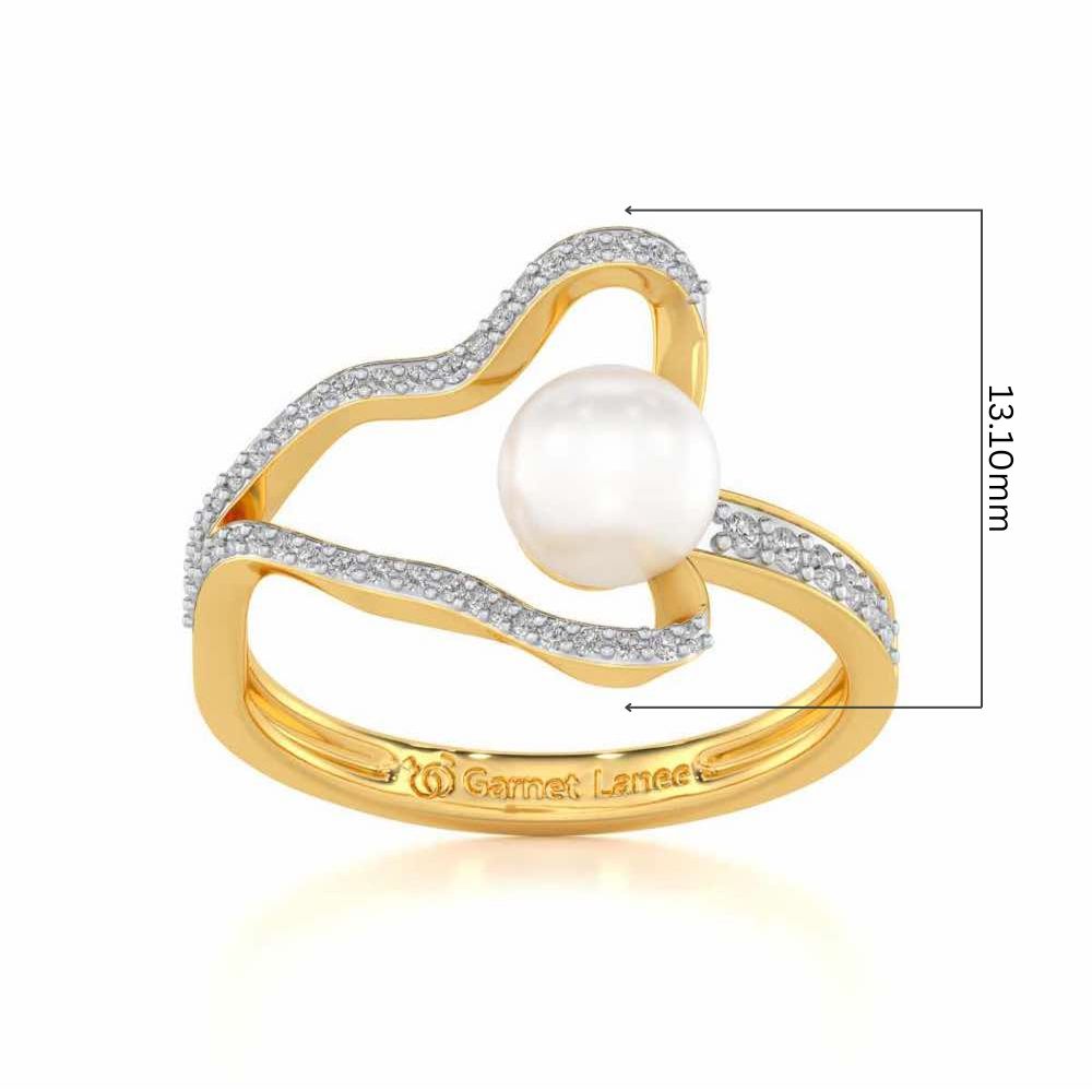 Glad Silver Pearl Ring - Yellow Gold - Image 5