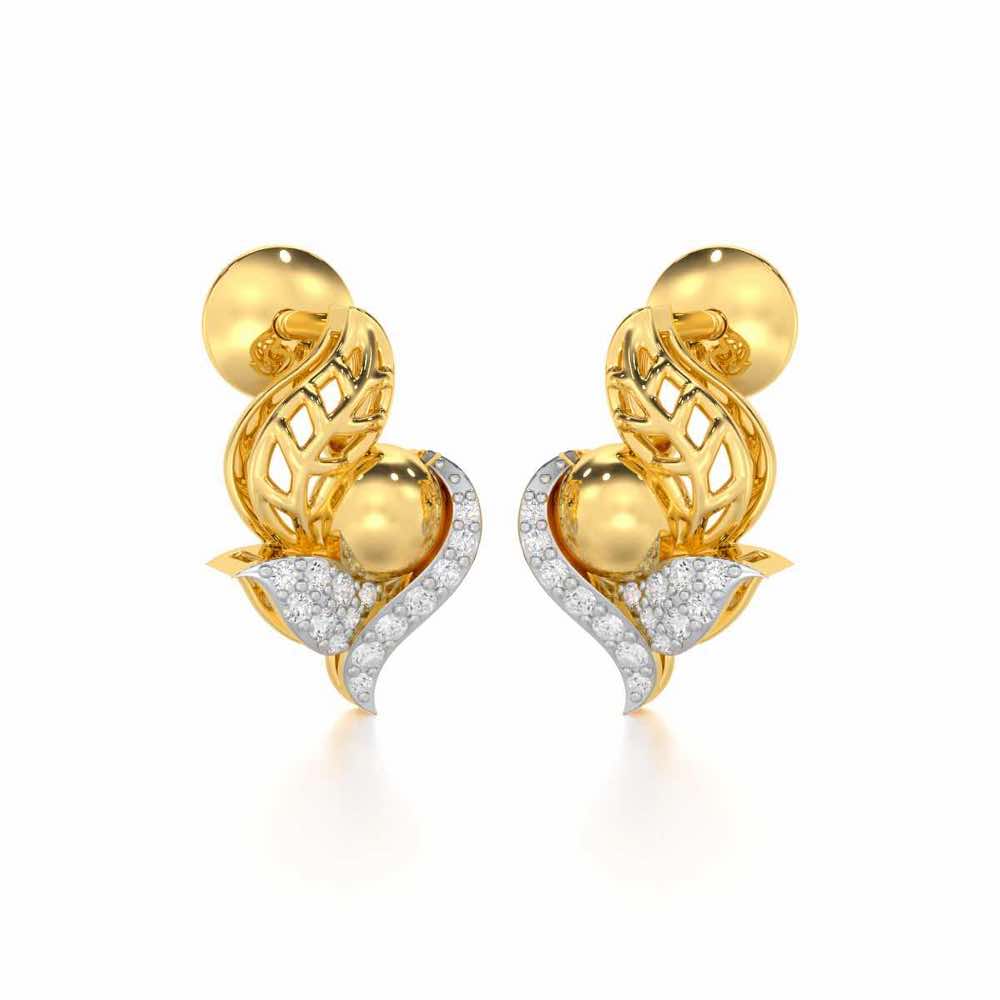 Blissful Harmonies Silver Earrings - Yellow Gold - Image 2
