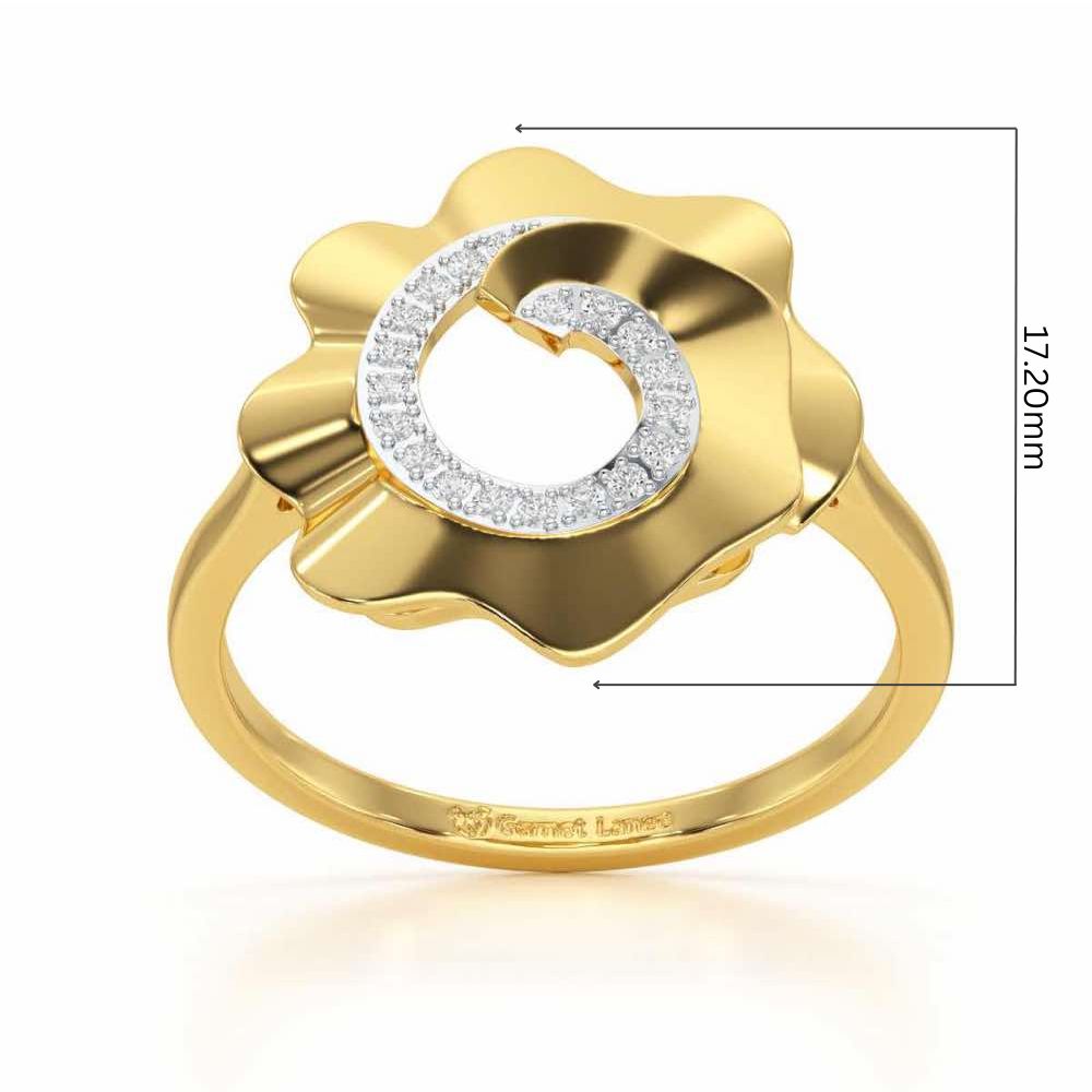 Twirl Flora Silver Ring - Yellow Gold - Image 5