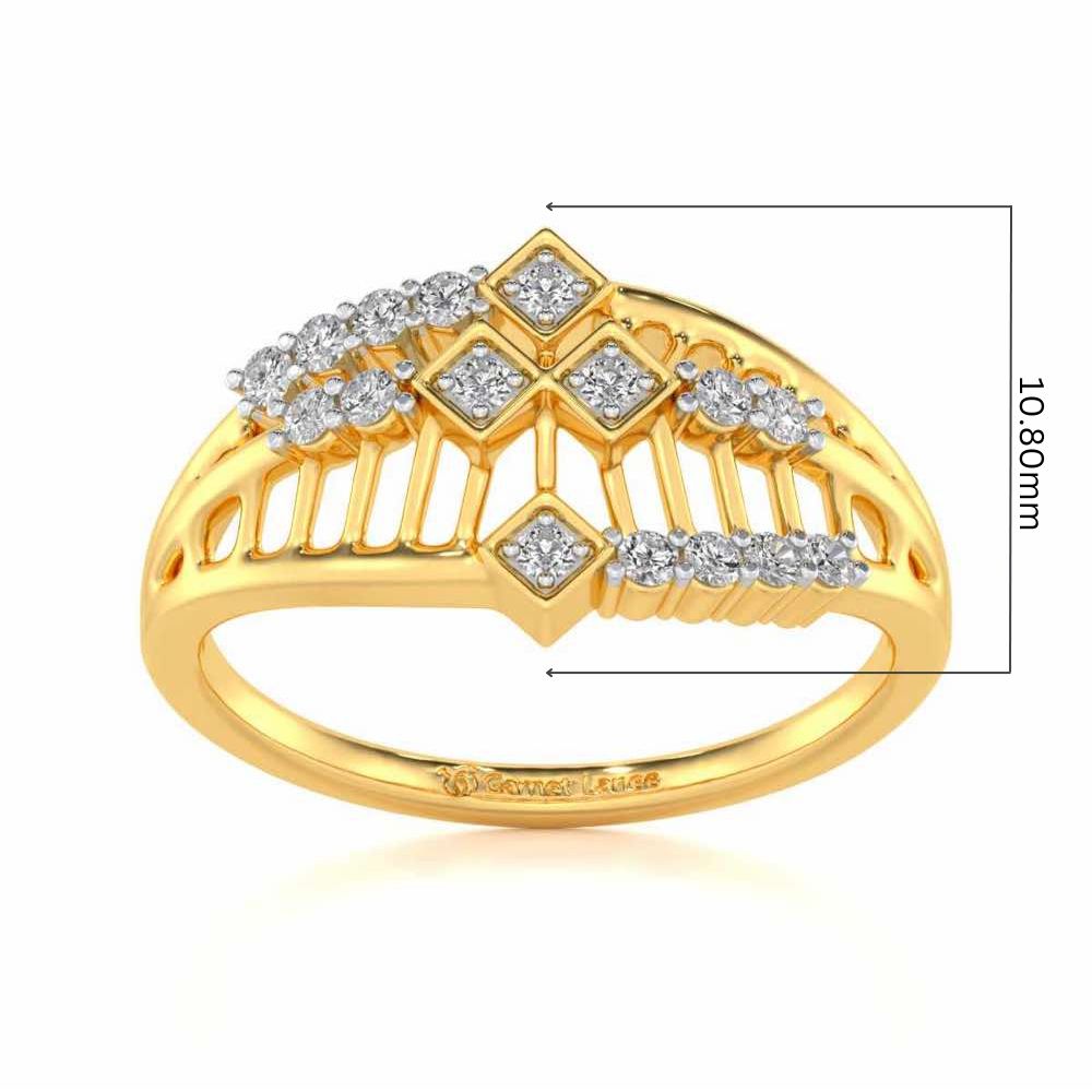 Glow Lattice Silver Ring - Yellow Gold - Image 5