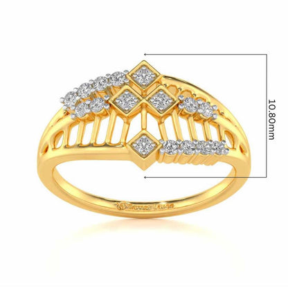 Glow Lattice Silver Ring - Yellow Gold - Image 5