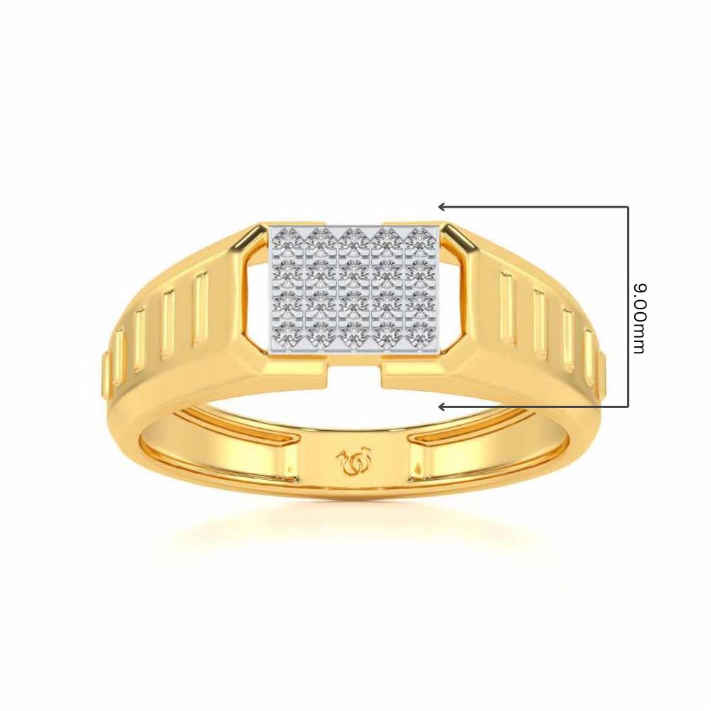 Vesper Silver Ring For Men - Yellow Gold - Image 5