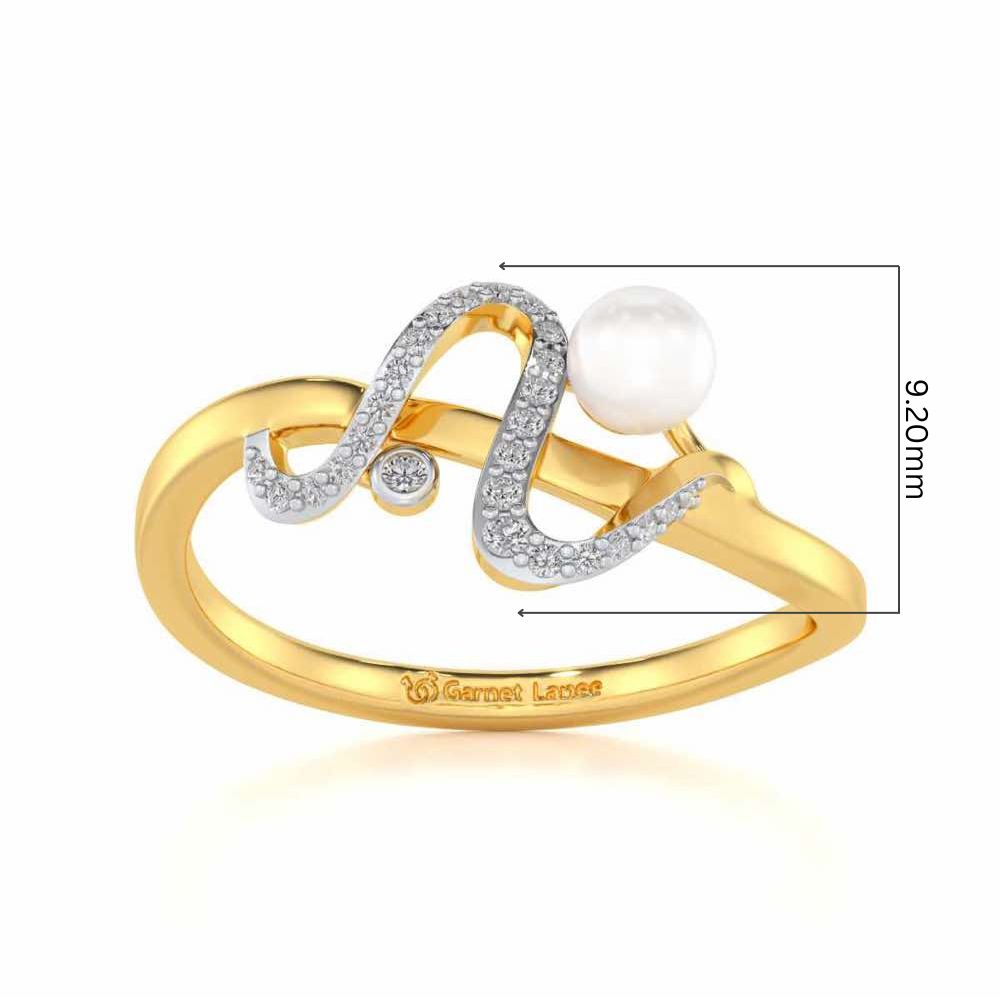 Brim Silver Pearl Ring - Yellow Gold - Image 5