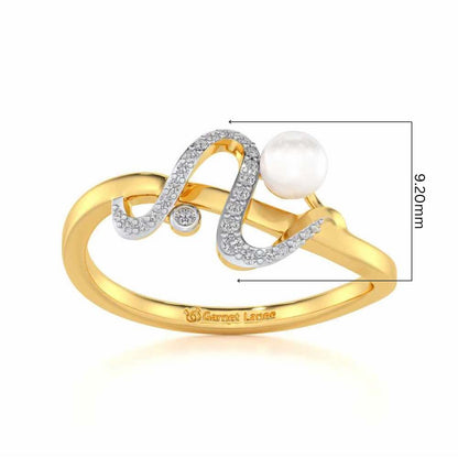 Brim Silver Pearl Ring - Yellow Gold - Image 5