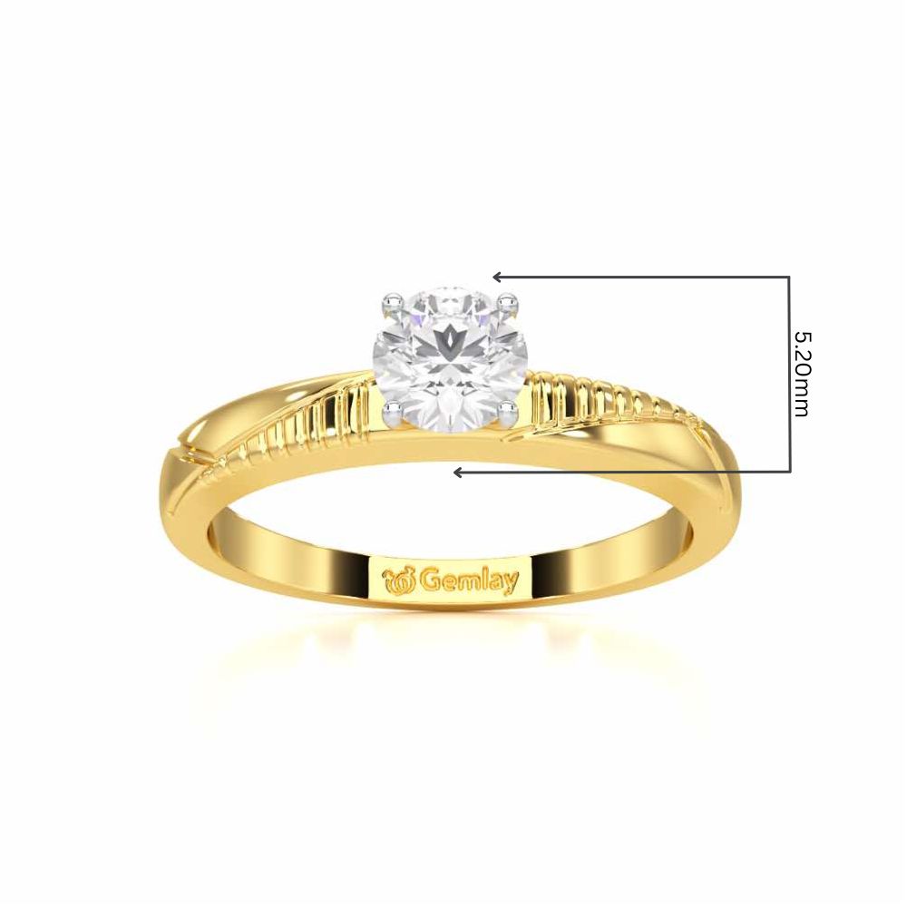 Shinny Meadow Solitaire Ring - Yellow Gold - Image 5