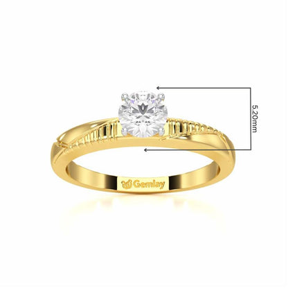 Shinny Meadow Solitaire Ring - Yellow Gold - Image 5