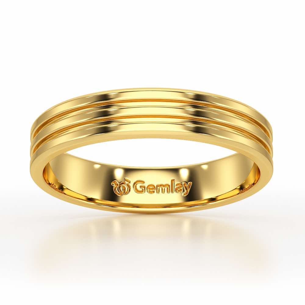 Elton Silver Band For Men - Yellow Gold - Image 2