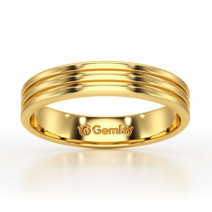 Elton Silver Band For Men - Yellow Gold - Image 2