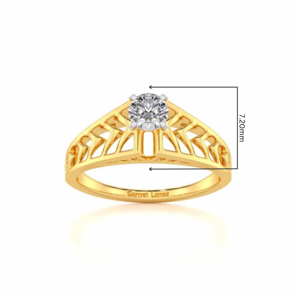 Saranshi Solitaire Ring - Yellow Gold - Image 5
