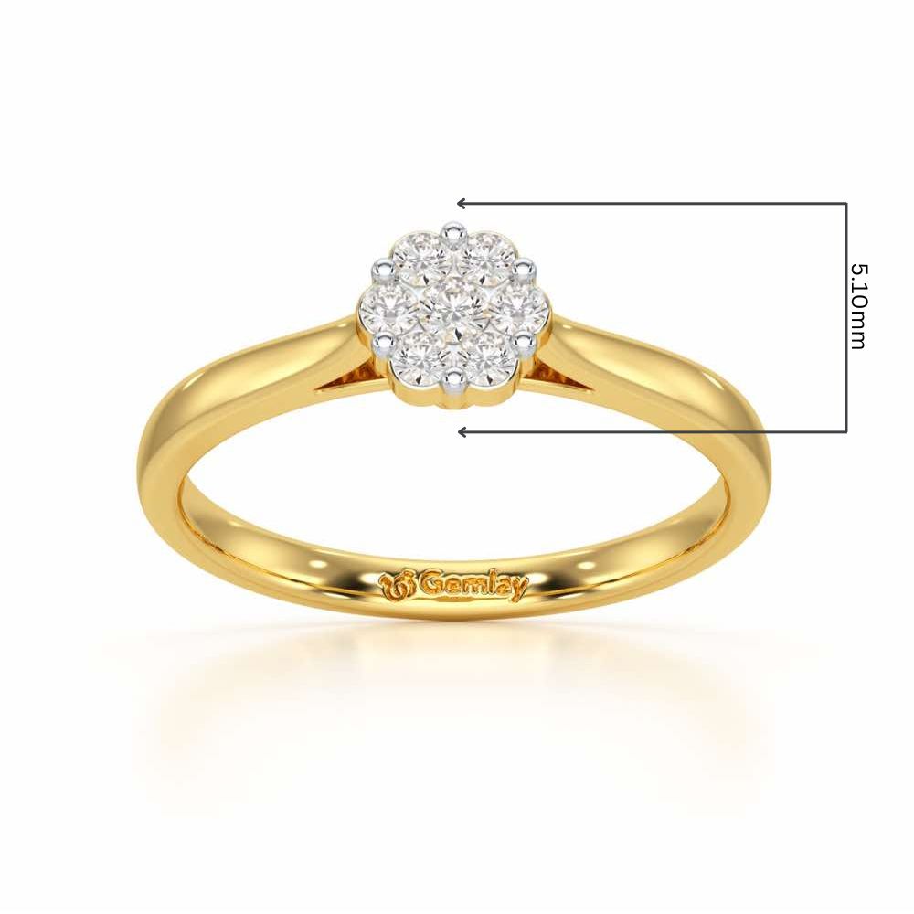 Elven Shimmer Silver Ring - Yellow Gold - Image 2