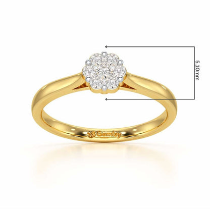 Elven Shimmer Silver Ring - Yellow Gold - Image 2