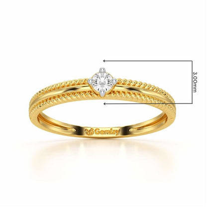 Grace Queen Silver Ring - Yellow Gold - Image 2