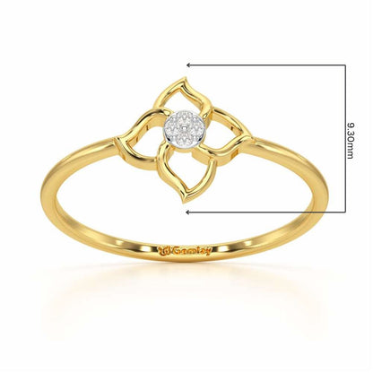 Solo Bloom Silver Ring - Yellow Gold - Image 2