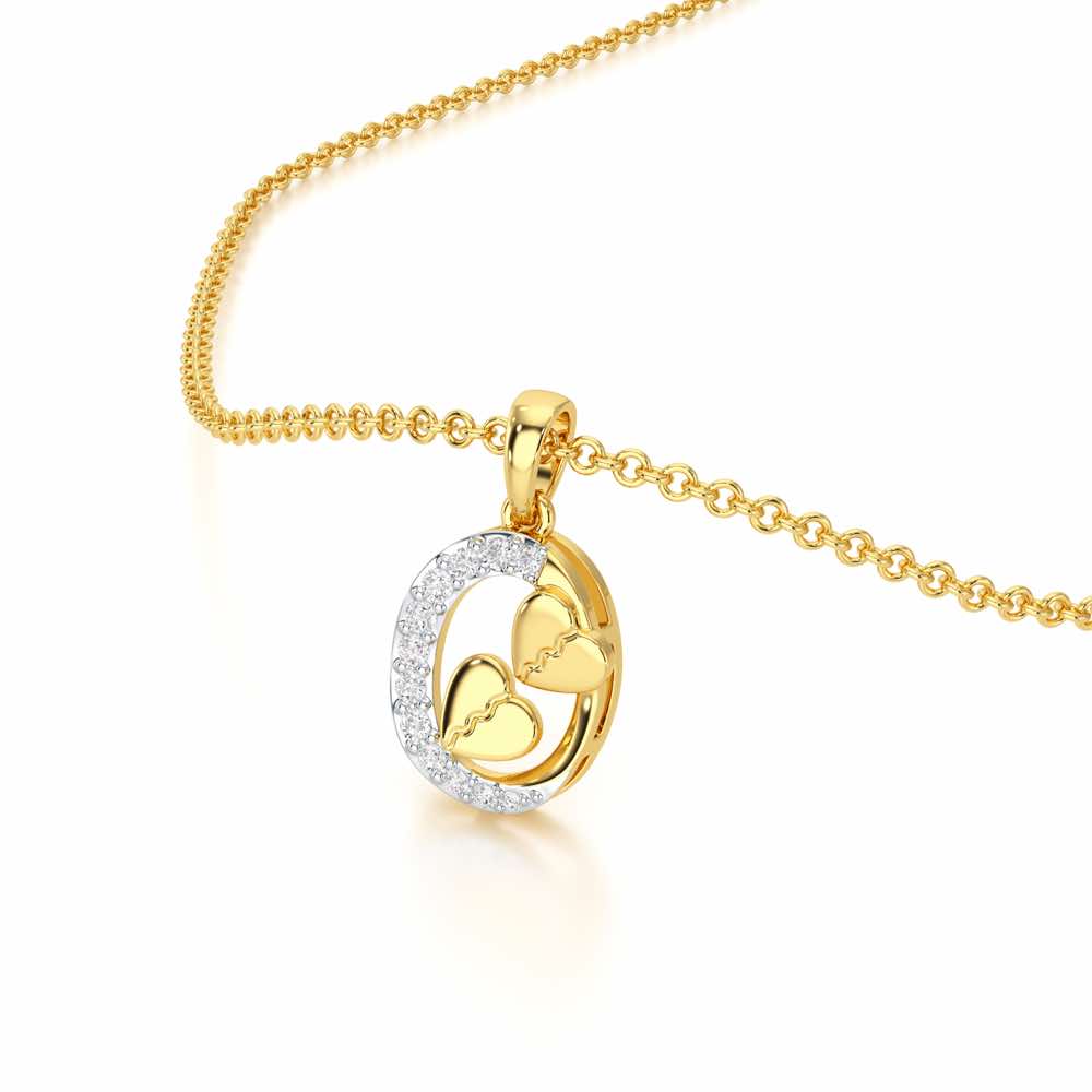 Hearts Of Gleam Silver Pendant - Yellow Gold - Image 2