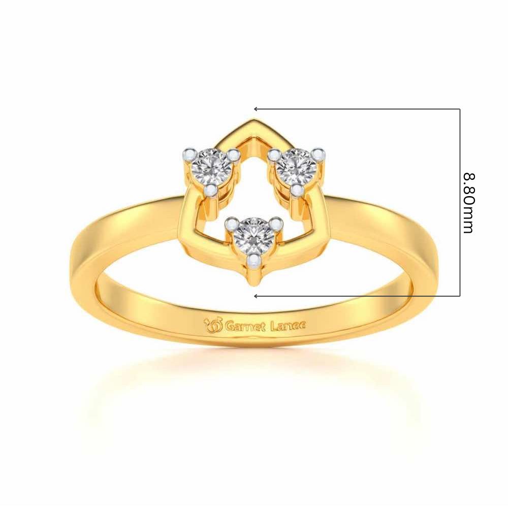 Damini Silver Ring - Yellow Gold - Image 5
