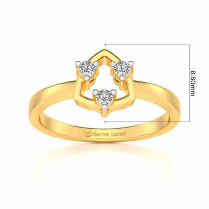 Damini Silver Ring - Yellow Gold - Image 5