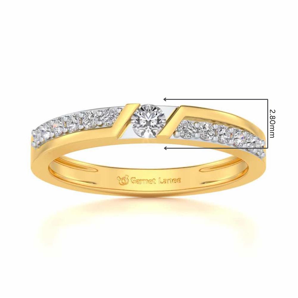Damsel Solitaire Silver Ring - Yellow Gold - Image 5