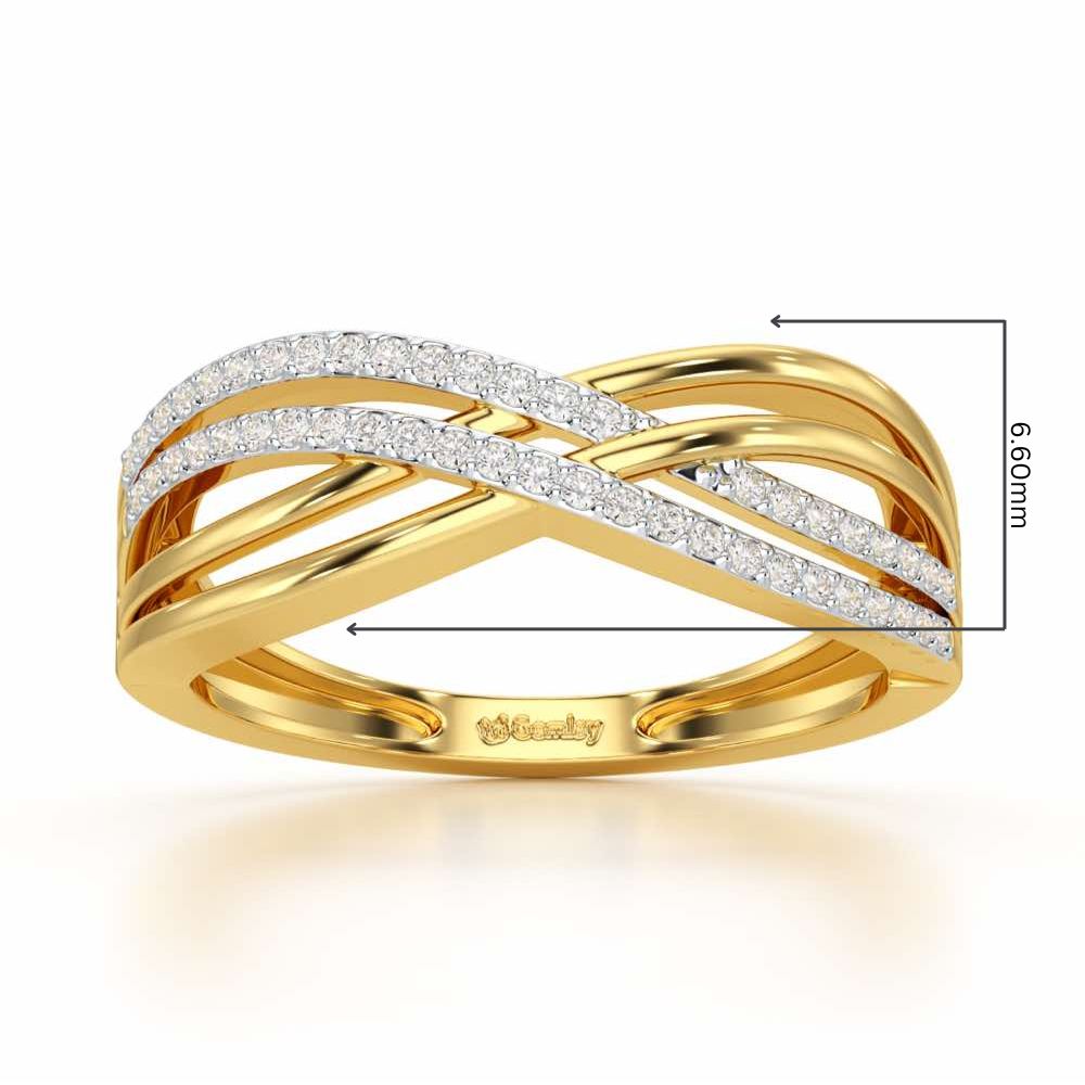 Misa Curves Silver Ring - Yellow Gold - Image 2